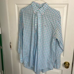 Vineyard Vines Blue/ Pink Plaid Button Down Medium